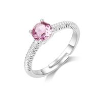 Philip Jones Anello in Cristallo Rosa Regolabile Creato con Cristalli Zircondia®