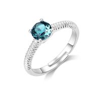 Philip Jones Anello in Cristallo Verde Regolabile Creato con Cristalli Zircondia®