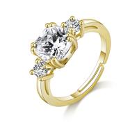 Philip Jones Anello regolabile con tre pietre placcato oro creato con cristalli Zircondia®