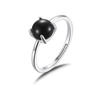 Philip Jones Anello regolabile in onice nero