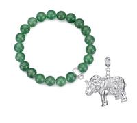 Philip Jones Bracciale con Ciondolo in avventurina Verde Elefante