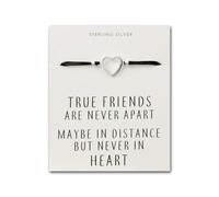 Philip Jones Bracciale con citazione a forma di cuore in argento sterling
