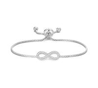 Philip Jones Bracciale dell'amicizia Infinity Placcato in Argento Creato con Cristalli Zircondia®