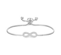 Philip Jones Bracciale dell'amicizia Infinity Placcato in Argento Creato con Cristalli Zircondia®