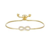 Philip Jones Bracciale dell'amicizia Infinity Placcato in Oro Creato con Cristalli Zircondia®