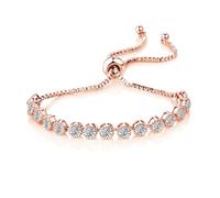 Philip Jones Bracciale dell'amicizia placcato oro rosa con cristalli Zircondia®