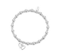 Philip Jones Bracciale elastico con perline a forma di cuore