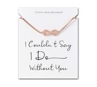 Philip Jones Braccialetto da sposa placcato oro rosa con scritta "I Couldn't Say I Do Without You" con cristalli zirconia