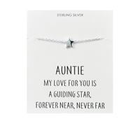 Philip Jones Braccialetto in argento Sterling con scritta "Auntie" e stella