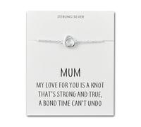 Philip Jones Braccialetto in argento Sterling con scritta "Mum"