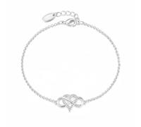 Philip Jones Braccialetto placcato argento con cuore infinito creato con cristalli Zircondia
