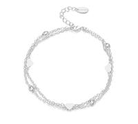 Philip Jones Cavigliera placcata in argento con cuore a strati creata con cristalli Zircondia