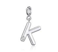 Philip Jones Ciondolo con lettera K creato con cristalli Zircondia