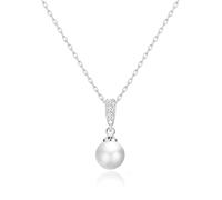 Philip Jones Collana a Goccia di Perle Placcate in Argento Creata con Cristalli Zircondia®