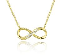 Philip Jones Collana con Ciondolo Infinito Placcato in Oro creata con Cristalli Zircondia®