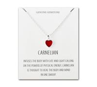 Philip Jones Collana con cuore in corniola con biglietto di citazione