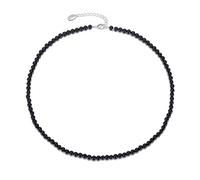 Philip Jones Collana con mini perline in onice nera, regolabile, onice nera, onice nera