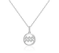 Philip Jones Collana con segno zodiacale Acquario con cristalli Zircondia®, Cristallo, Cristallo Zircondia®
