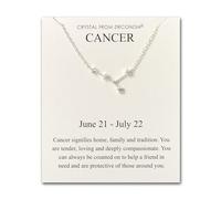 Philip Jones Collana con segno zodiacale del cancro e biglietto di citazione con cristalli di zirconio, Cristallo, Cristallo Zircondia®