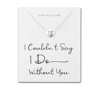 Philip Jones Collana da sposa in argento Sterling con scritta "I Couldn't Say I Do Without You"