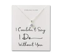 Philip Jones Collana da sposa in argento Sterling con solitario con scritta "I Couldn't Say I Do Without You"
