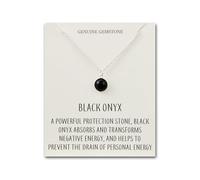 Philip Jones Collana in onice nero con carta di citazione