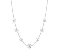 Philip Jones Collana placcata argento con margherite multiple, placcata in argento