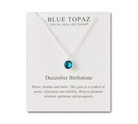 Philip Jones Dicembre (Blue Topaz) Collana Birthstone Creata con Cristalli Zircondia®