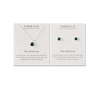 Philip Jones May (Emerald) Birthstone Set di collana e orecchini creati con cristalli Zircondia®