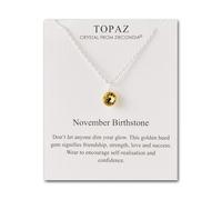Philip Jones Novembre (Topazio) Collana Birthstone Creata con Cristalli Zircondia®