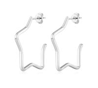 Philip Jones Orecchini a cerchio placcati in argento con stella