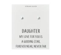 Philip Jones Orecchini a forma di stella, in argento Sterling, con citazione