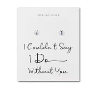 Philip Jones Orecchini a perno in argento Sterling con scritta "I Couldn't Say I Do Without You"