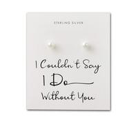 Philip Jones Orecchini da sposa in argento Sterling con perle "I Couldn't Say I Do Without You"