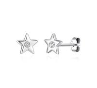 Philip Jones Orecchini per bambini in argento Sterling a forma di stella creati con cristalli di zirconia