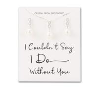 Philip Jones Parure da sposa placcata in argento con scritta "I Couldn't Say I Do Without You", con cristalli Zircondia