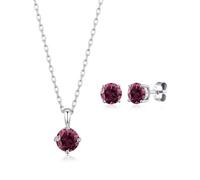 Philip Jones Set collana e orecchini in argento sterling con pietra portafortuna di giugno (alessandrite) creati con cristalli Zircondia