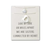 Philip Jones Set di collana Big Sister e Little Sister placcate in argento con carta di citazione