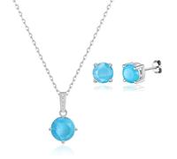 Philip Jones Set di pietre preziose turchesi sintetiche in argento sterling