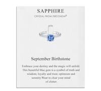 Philip Jones Settembre (Zaffiro) Anello Regolabile con Pietra Portafortuna Creato con Cristalli Zircondia®