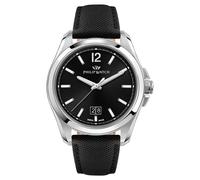 Philip Watch Amalfi R8251218001 Men's Multifunction Watch - Black Dial, Black Leather Strap