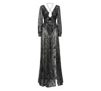 Philipp Plein - Abito Lungo in Pizzo con Cristalli - - Dresses - Donna - Nero - M