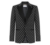 Philipp Plein - Blazer in Velluto con Monogramma Glitter - - Jackets - Uomo - Nero - S