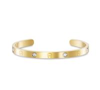 Philipp Plein Bracciale da donna in acciaio inox IP oro $Nake Hexagon PJ7GA01BU