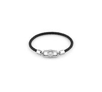 Philipp Plein Bracciale da uomo in acciaio inox e pelle PLEIN EDGE