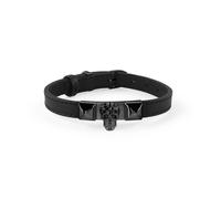 Philipp Plein Bracciale Unisex Pelle Acciaio Inox IP Nero Plein Enigma PJOEA02BU