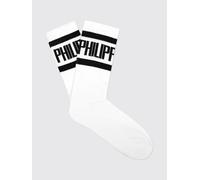 PHILIPP PLEIN Calze in cotone stretch con logo jacquard 36 Bianco