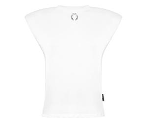 Philipp Plein - Canotta Girocollo con Borchie e Spalline Imbottite - - Tops - Donna - Bianco - M