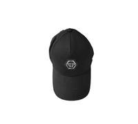 Philipp Plein Cappellino Regolabile Uomo Nero Logo PP 100% Cotone Originale