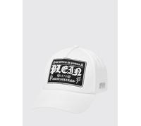 PHILIPP PLEIN Cappello da baseball in cotone con visiera rigida e logo ricamato OS Bianco